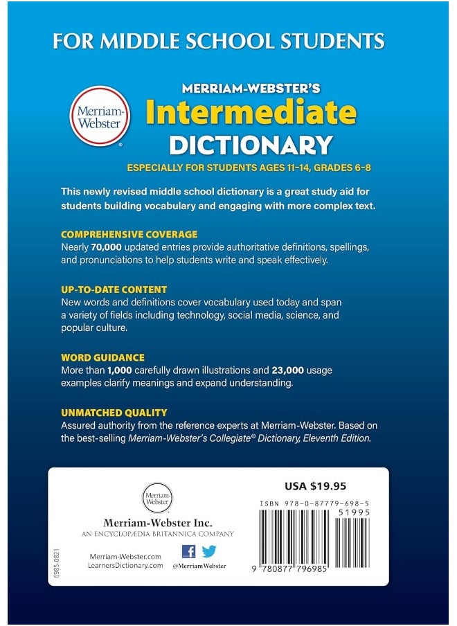 Merriam-Webster’s Intermediate Dictionary: For Students Grades 6-8, Ages 11-14. Revised and updated  - Image 2