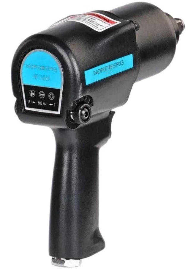 NORDBERG Air Impact Wrench 1/2″ Drive, 680 Nm  Np14068, 1/4" Air Inlet Thread, 7000 Rpm, Adjustable Power, Twin Hammer  - Image 2