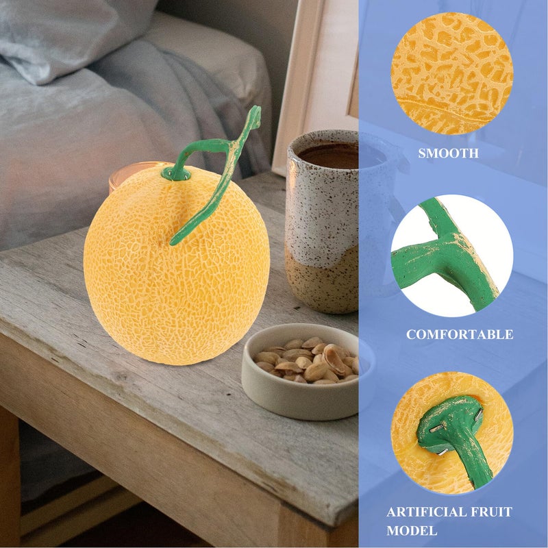 Yellow Foam Artificial Cantaloupe Fruit Model Simulation Decorative Display Prop - Image 4
