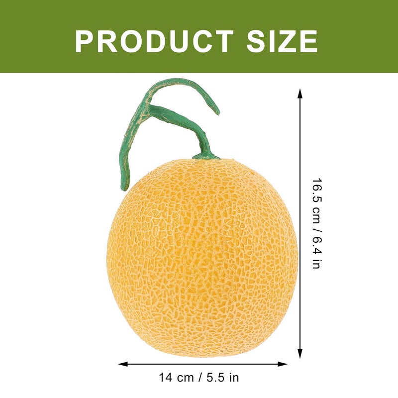 Yellow Foam Artificial Cantaloupe Fruit Model Simulation Decorative Display Prop - Image 3