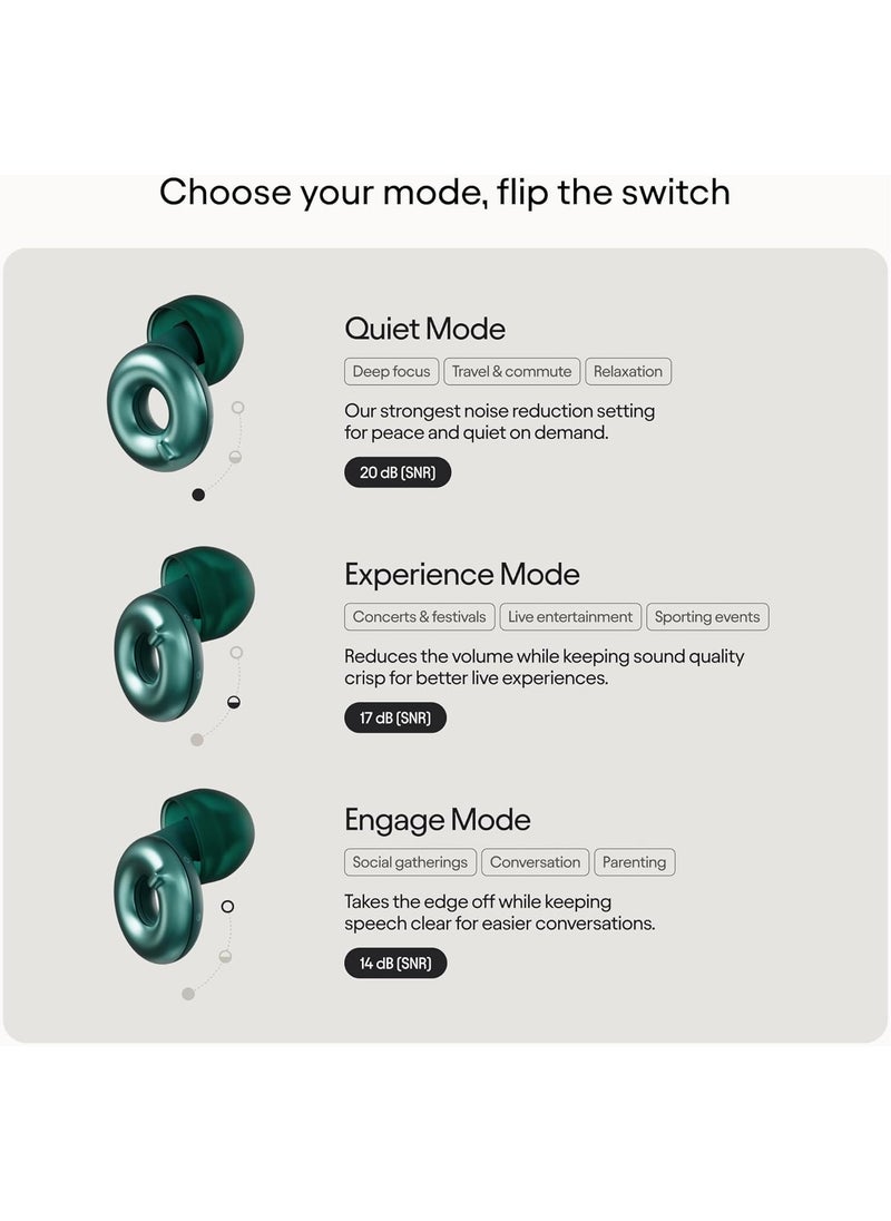 Loop Loop Switch 2 Adjustable Ear Plugs – 3 Noise Relief Modes For Ultimate Control | Flexible Noise Reduction Earplugs For Focus, Travel, Socializing, Festivals & More | 20-26 dB (SNR) Noise Reduction  - Image 5