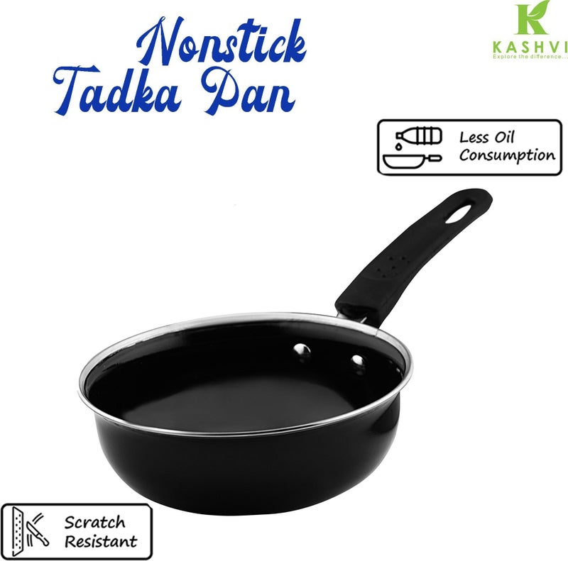 Kashvi Nonstick Tadka Pan Black 500ML - Image 1