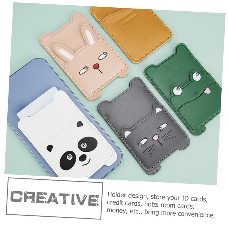Cute Cat Design Adhesive Phone Card Holder Pu Leather Wallet Sticker For Smartphones - Image 4