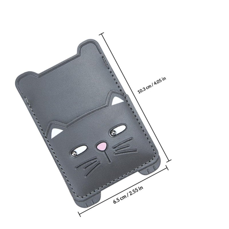 Cute Cat Design Adhesive Phone Card Holder Pu Leather Wallet Sticker For Smartphones - Image 3