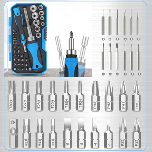Aezic Tool Advent Calendar 2025, 44-piece Tool Set with Precision Bits, Precision Screwdrivers, Ratchet Bit Handle, Hexagon Socket, Storage Case, 24-Day Home Tool Kit Christmas Countdown Calendar for Men, Mechanics - Image 3