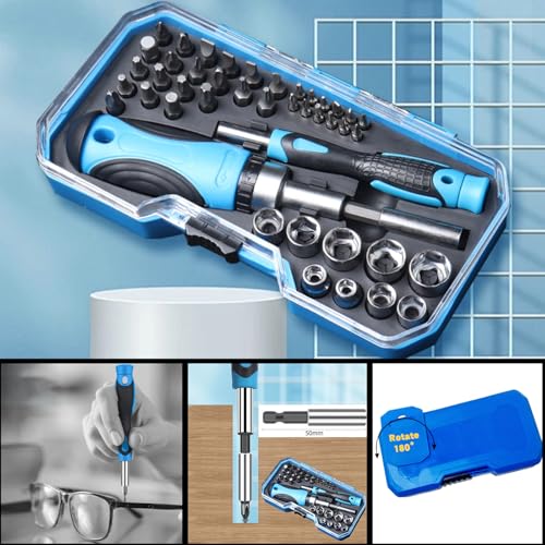 Aezic Tool Advent Calendar 2025, 44-piece Tool Set with Precision Bits, Precision Screwdrivers, Ratchet Bit Handle, Hexagon Socket, Storage Case, 24-Day Home Tool Kit Christmas Countdown Calendar for Men, Mechanics - Image 5