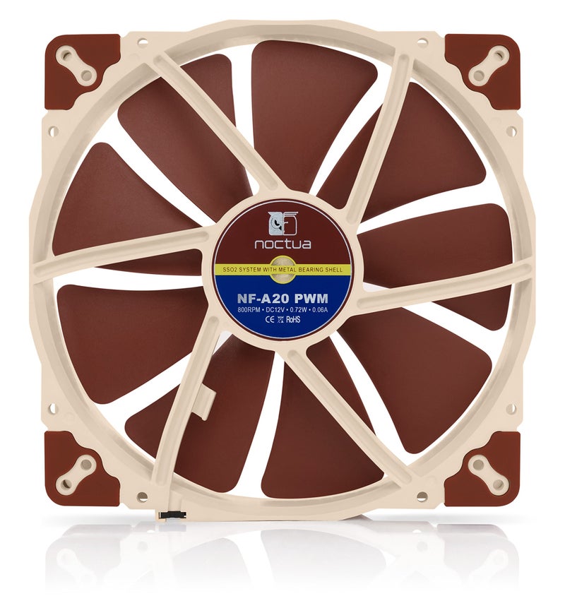 NOCTUA مروحة نوكتوا NF-A20 PWM، مروحة هادئة متميزة، 4 دبابيس (200x30 مم، بني) - Image 3