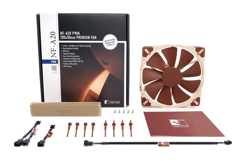 NOCTUA مروحة نوكتوا NF-A20 PWM، مروحة هادئة متميزة، 4 دبابيس (200x30 مم، بني) - Image 5