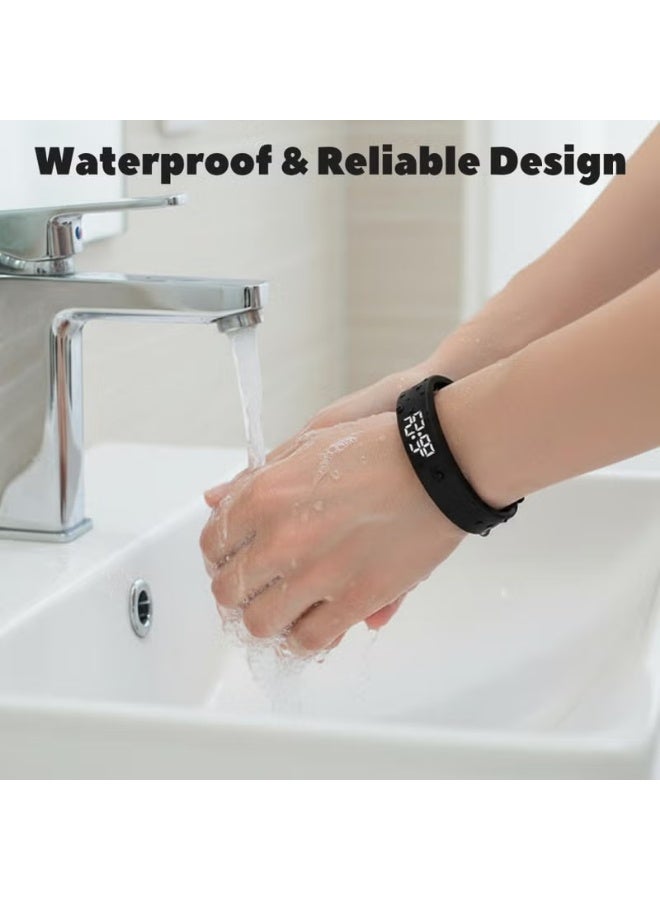 Uliova Silent Vibration Alarm Wristband, Waterproof Digital Watch for Heavy Sleepers, Kids & Students, Black - Image 5