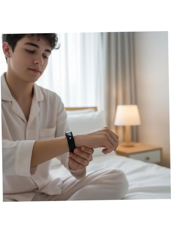Uliova Silent Vibration Alarm Wristband, Waterproof Digital Watch for Heavy Sleepers, Kids & Students, Black - Image 4