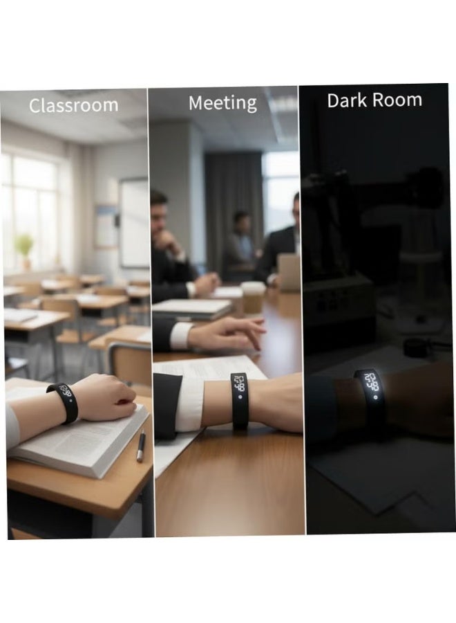 Uliova Silent Vibration Alarm Wristband, Waterproof Digital Watch for Heavy Sleepers, Kids & Students, Black - Image 3