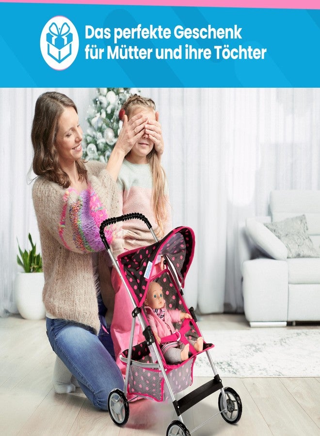 Kinderplay Baby Doll Stroller | Pram for Girls | Umbrella Stroller for Kids - Lightweight Play Carriage for Toddler Ages 2+ Years | Baby Doll Accessories with Storage | 22.05-Inch Handle Height, Model KP0280G - Image 5