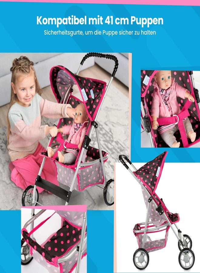 Kinderplay Baby Doll Stroller | Pram for Girls | Umbrella Stroller for Kids - Lightweight Play Carriage for Toddler Ages 2+ Years | Baby Doll Accessories with Storage | 22.05-Inch Handle Height, Model KP0280G - Image 4
