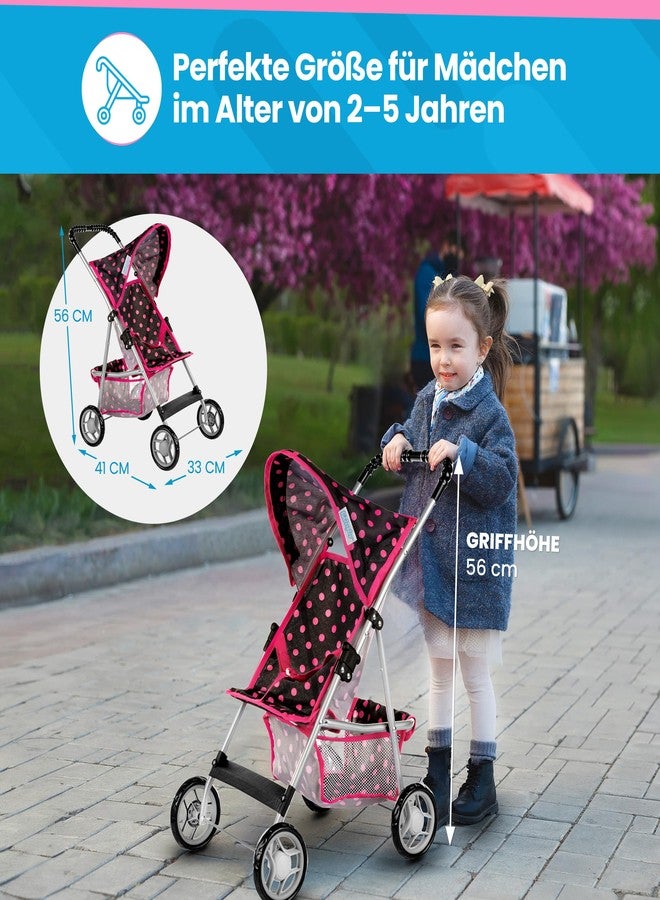 Kinderplay Baby Doll Stroller | Pram for Girls | Umbrella Stroller for Kids - Lightweight Play Carriage for Toddler Ages 2+ Years | Baby Doll Accessories with Storage | 22.05-Inch Handle Height, Model KP0280G - Image 3