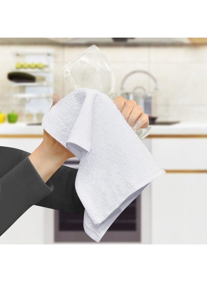 YRALY Terry Bar Mop Towels (Pack of 60) – Absorbent and Quick Drying Commercial-Grade Cotton Cleaning Towels, Cleaning Rags for Kitchen, Bar – Reusable Shop Rags 14”x17” White - Image 5