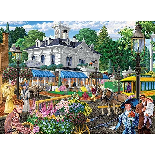 Bits and Pieces - 1500 Piece Jigsaw Puzzle - Victorian Spring, Busy Town Center - by Artist Joseph Burgess - 1500 pc Jigsaw - Image 1