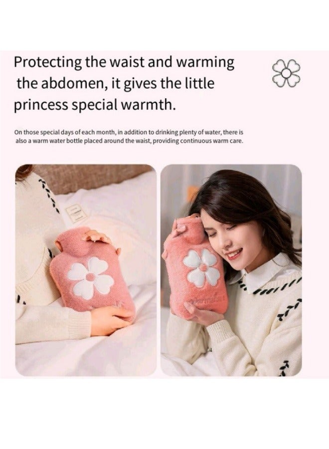 Generic Hot Water Bag PVC Thick Plush Hand Warmer Hot Water Bottle For Pain Relief, Hot And Cold Therapy, Hand And Foot Warmer, Dysmenorrhea Relief, Hot Compress Green  - Image 4