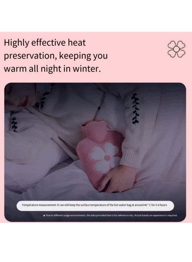 Generic Hot Water Bag PVC Thick Plush Hand Warmer Hot Water Bottle For Pain Relief, Hot And Cold Therapy, Hand And Foot Warmer, Dysmenorrhea Relief, Hot Compress Green  - Image 5
