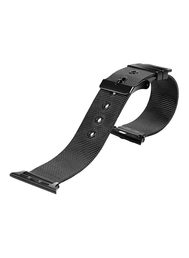 ISank Milanese Loop Replacement Strap For Apple Watch Series 3/2/1 Black - Image 3