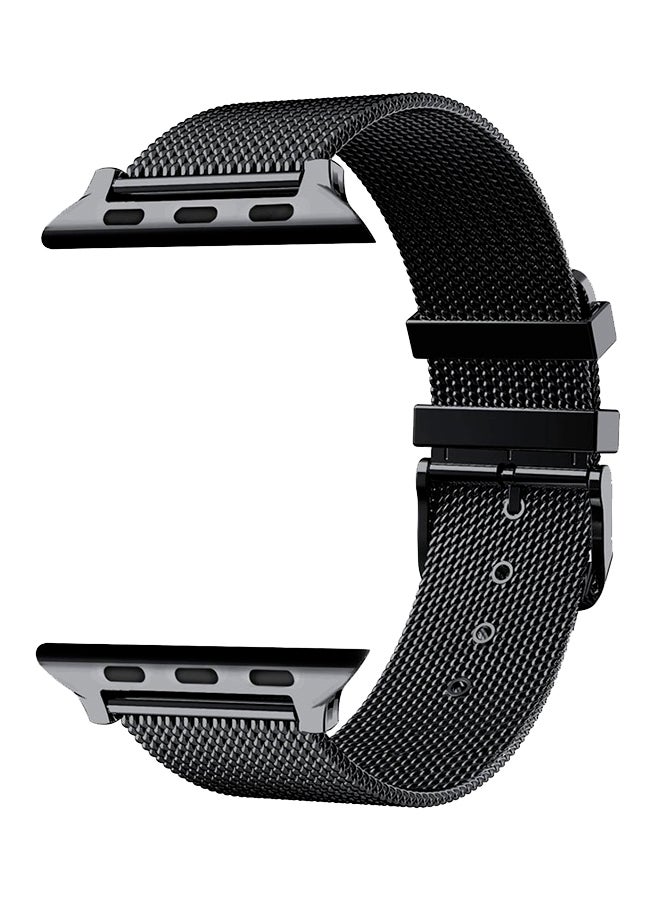 ISank Milanese Loop Replacement Strap For Apple Watch Series 3/2/1 Black - Image 2