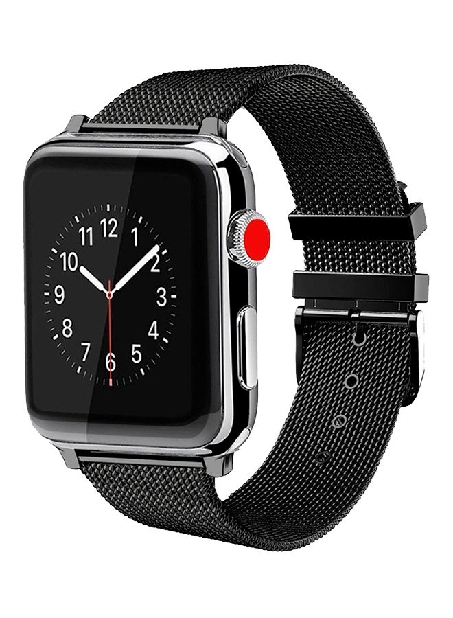 ISank Milanese Loop Replacement Strap For Apple Watch Series 3/2/1 Black - Image 4