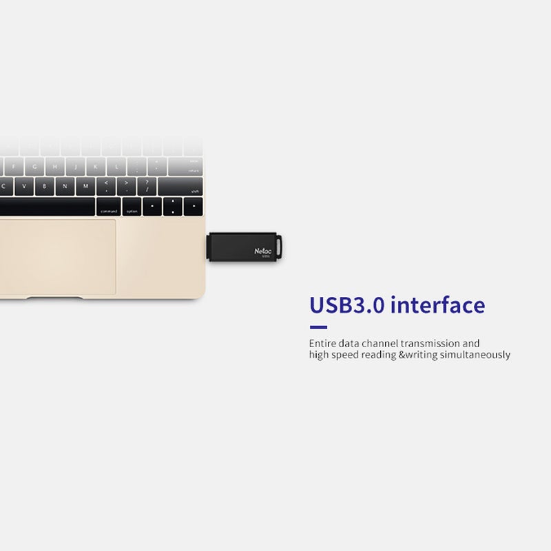 Netac U351 32GB Slim Portable High Speed USB3.0 Flash Drive C8150-32-L Black - Image 3