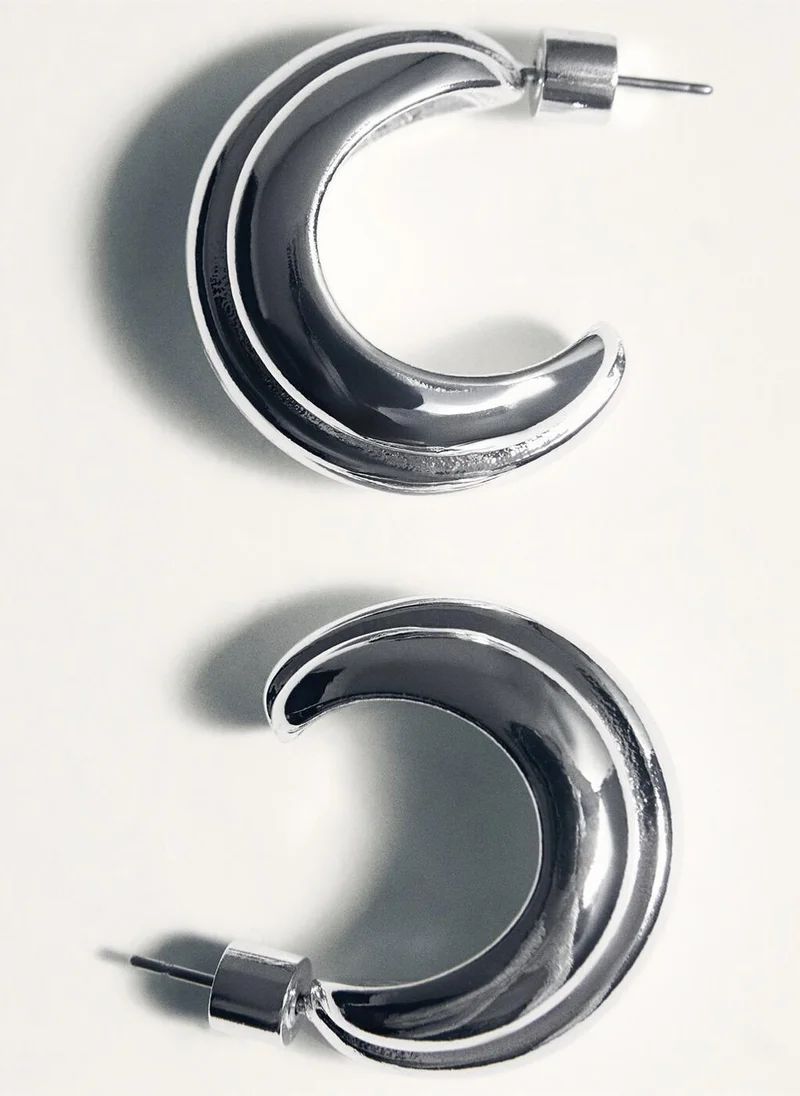 MANGO Embossed hoop earrings