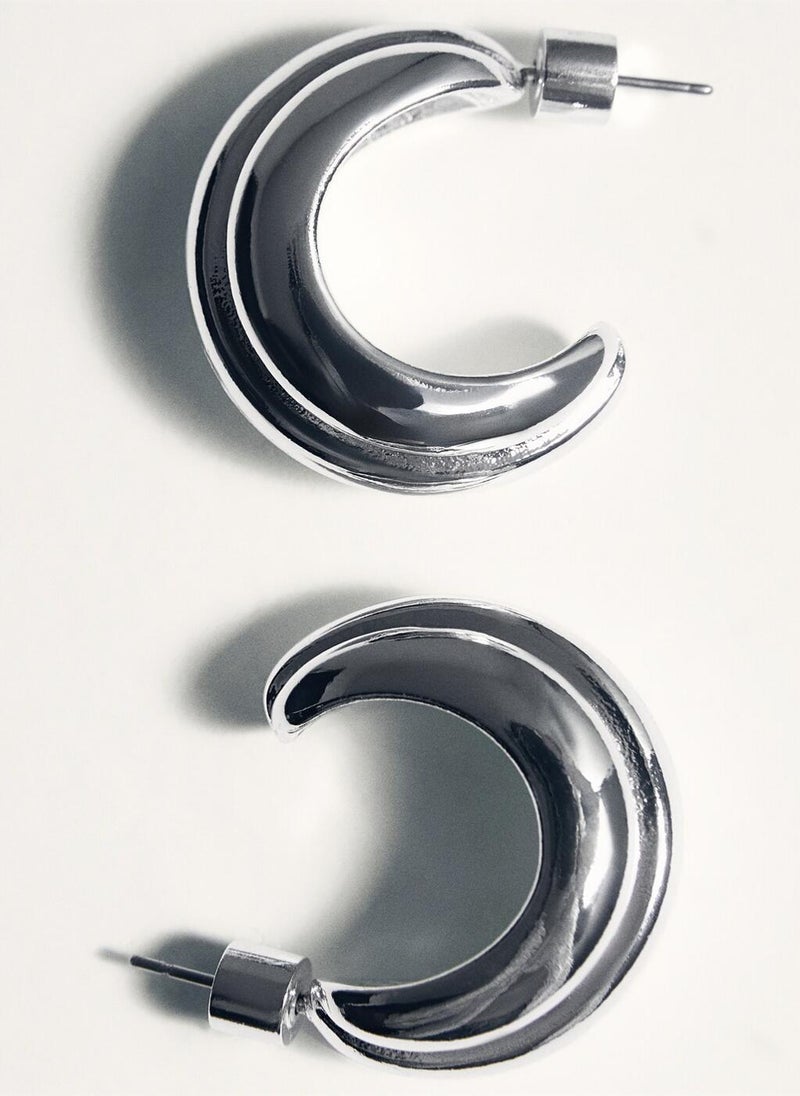 MANGO Embossed hoop earrings - Image 2