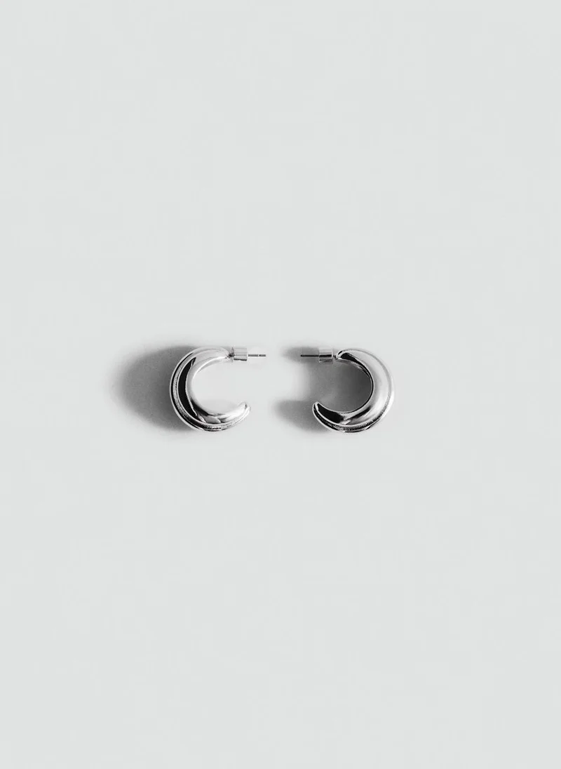 MANGO Embossed hoop earrings