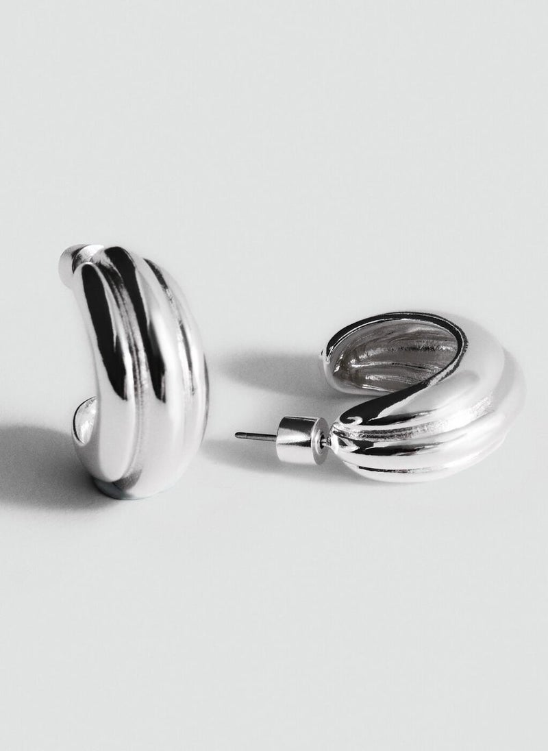 MANGO Embossed hoop earrings - Image 3