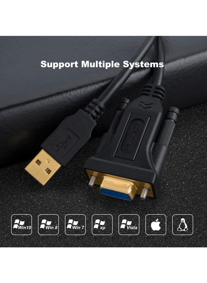 CableCreation - Usb to Rs232 Adapter With Pl2303 Chipset Usb 2.0 Male to Rs232 Female Db9 Serial Converter Cable for Cashier Register Modem Scanner Digital Cameras Cnc 2 Meter - Image 1