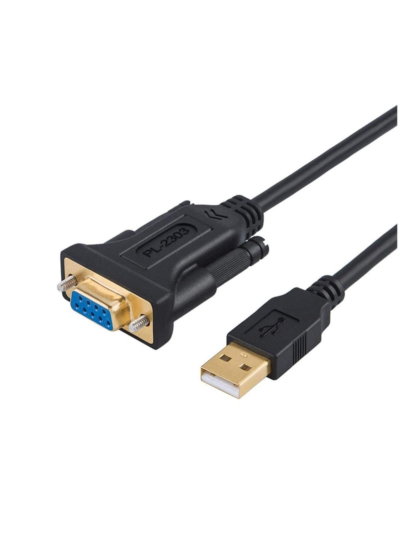 CableCreation - Usb to Rs232 Adapter With Pl2303 Chipset Usb 2.0 Male to Rs232 Female Db9 Serial Converter Cable for Cashier Register Modem Scanner Digital Cameras Cnc 2 Meter - Image 1