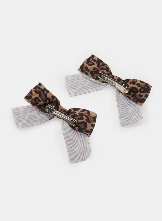 Styli Styli Set of 2 - Animal Print Ribbon Clip