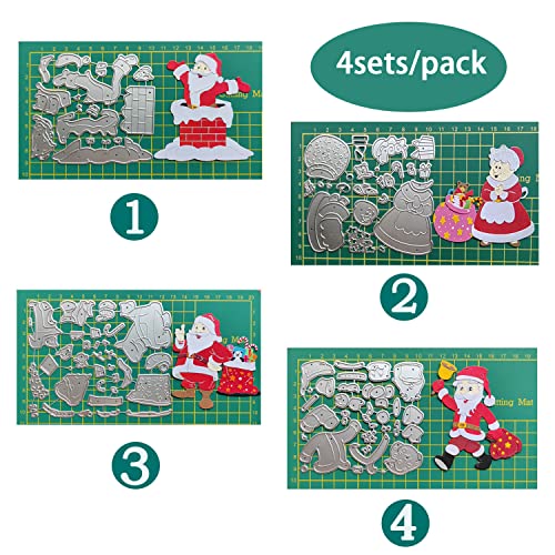 QTOOLS 4 Sets Santa Chimney Christmas Die Cuts for Card Making Mrs Claus Scrapbooking Supplies Dies Embossing Stencil Template Tool for DIY Molds Paper Card Photo Album Craft Decoration - Image 4