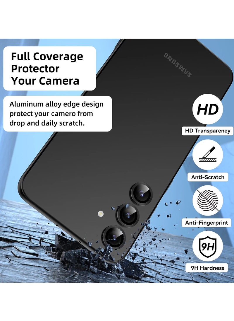 Wtech - Samsung Galaxy S24 FE 5G 2024 Premium Alloy Ring Camera Lens Tempered Glass Protector Shield (MLGITR)  - Black - Image 1