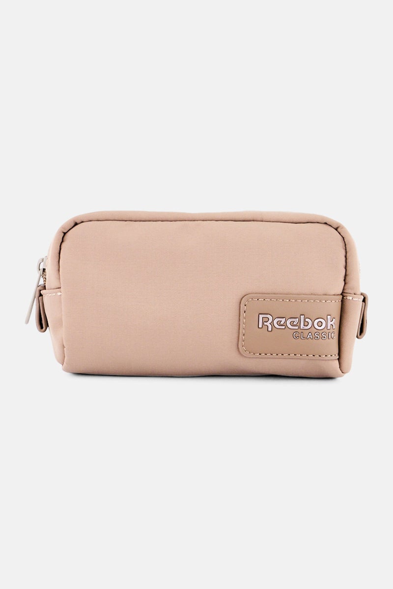 Reebok Women Brand Logo Cherry Toiletry Bag, Taupe  - Image 1