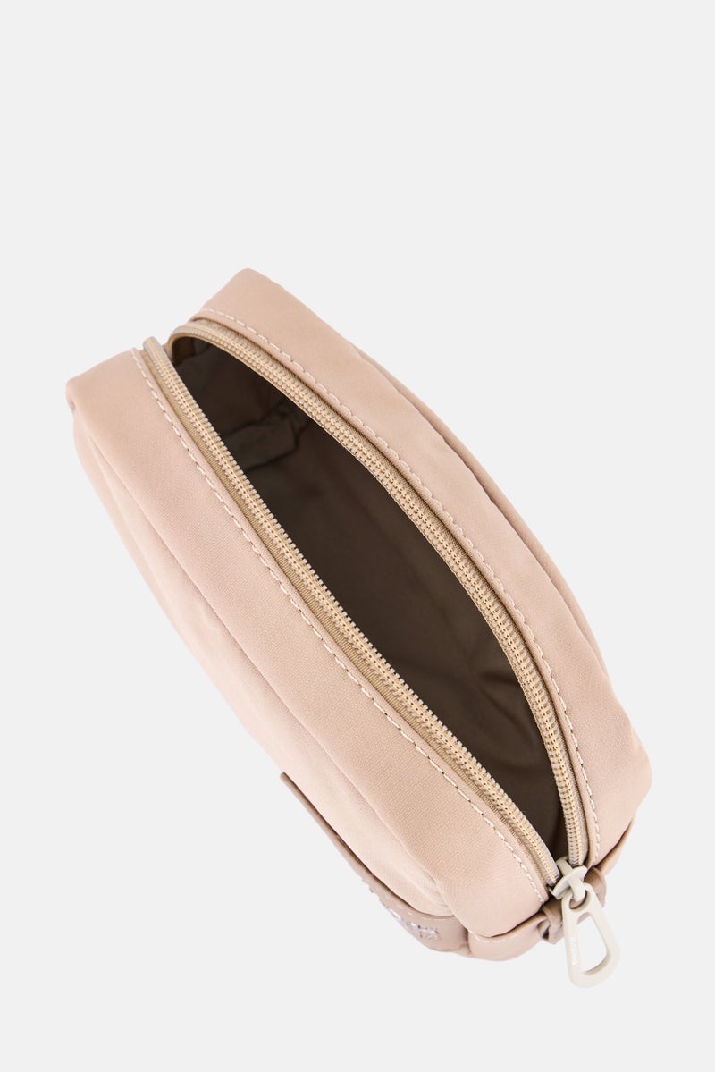 Reebok Women Brand Logo Cherry Toiletry Bag, Taupe  - Image 3