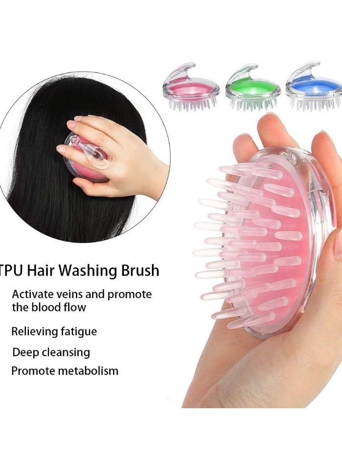 Scalp Massager Shampoo Brush with Soft Silicone Bristles Scrub for Wet and Dry Hair Exfoliator Reduces Dandruff Promotes Hair Growth - Manual Shampoo Brush with Soft Silicone Bristles Scalp Massager Vitili Scalp Care Exfoliates and Removes Dandruff - Scalp Massager Shampoo Brush Head Massager with Soft Silicone Bristles Scrub for Wet and Dry Hair Reduces Dandruff Massages and Promotes Hair Growth - Scalp Massager Brush for Shower - Scalp Exfoliating Brush Anti Dandruff for Wet and Dry Hair - Silicone Hair Cleansing and Scalp Massager Brush (Multiple Colors)