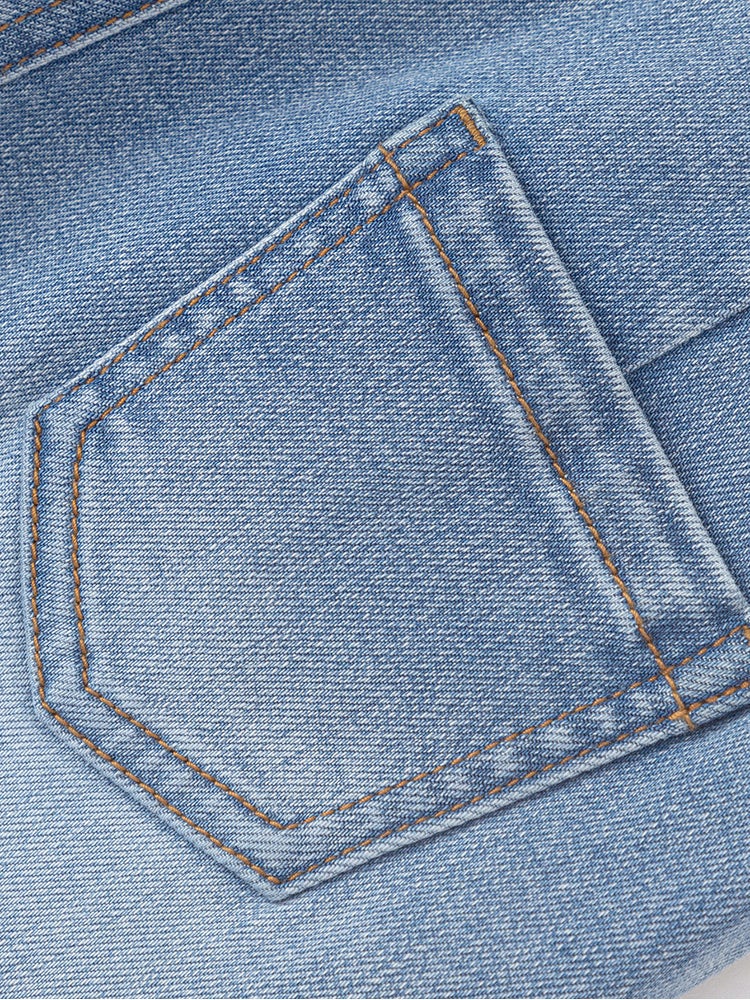 بالابالا بنطلون جينز بجيوب قلاب أمامية للبنات - Image 5