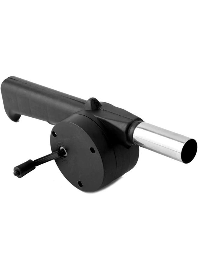 ECVV Manual Fan Air Blower, Outdoor Picnic Camping Cooking Hand Crank Powered BBQ Fan Air Blower Fast Fire Starter for Charcoal Grills, Tailgating, Campfires, Fire Pits, Fireplaces, Wood Stoves Black - Image 2