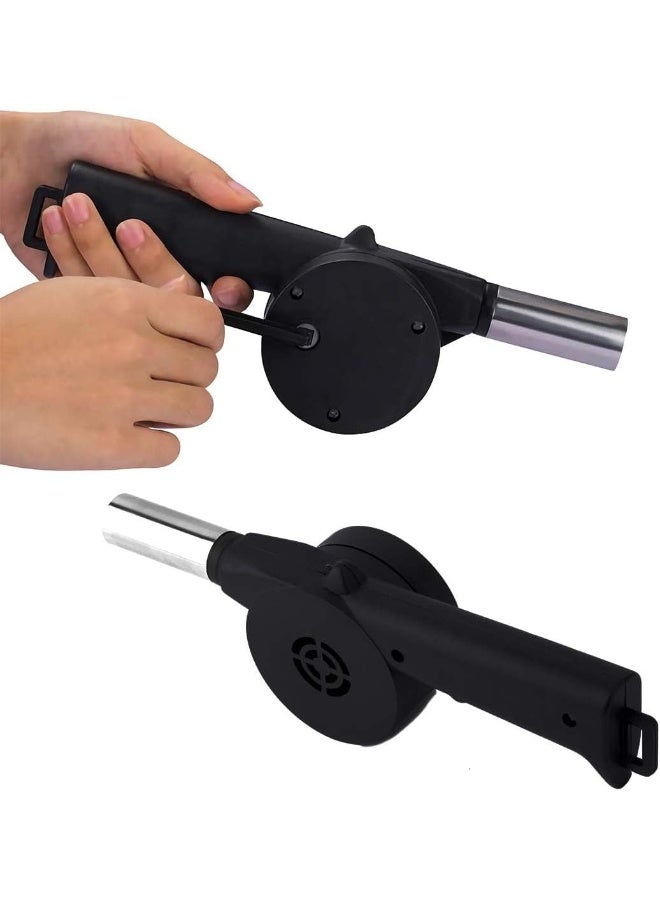 ECVV Manual Fan Air Blower, Outdoor Picnic Camping Cooking Hand Crank Powered BBQ Fan Air Blower Fast Fire Starter for Charcoal Grills, Tailgating, Campfires, Fire Pits, Fireplaces, Wood Stoves Black - Image 4