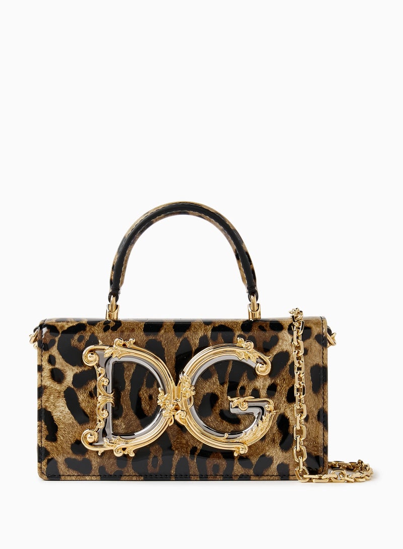 دي آند جي حقيبة دولتشي آند غابانا صغيرة بمقبض علوي من جلد العجل المصفح، حقيبة كروس نسائية، حقيبة توت نسائية، حقيبة يد نسائية، حقيبة كتف نسائية، حقيبة سفر نسائية، حقيبة هوبو نسائية - Image 1