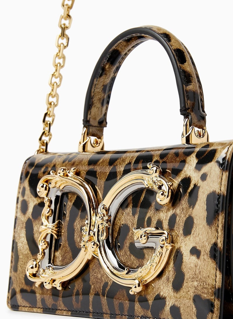 دي آند جي حقيبة دولتشي آند غابانا صغيرة بمقبض علوي من جلد العجل المصفح، حقيبة كروس نسائية، حقيبة توت نسائية، حقيبة يد نسائية، حقيبة كتف نسائية، حقيبة سفر نسائية، حقيبة هوبو نسائية - Image 4