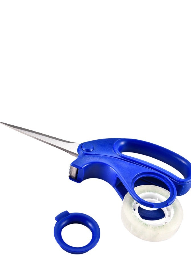 Scissors & Integrated Transparent Tape Dispenser Cutter,Desktop Tape Dispenser for Gift Wrapping ,Office/Home/School Use (Includes 5 Rolls of Tape) - Image 3