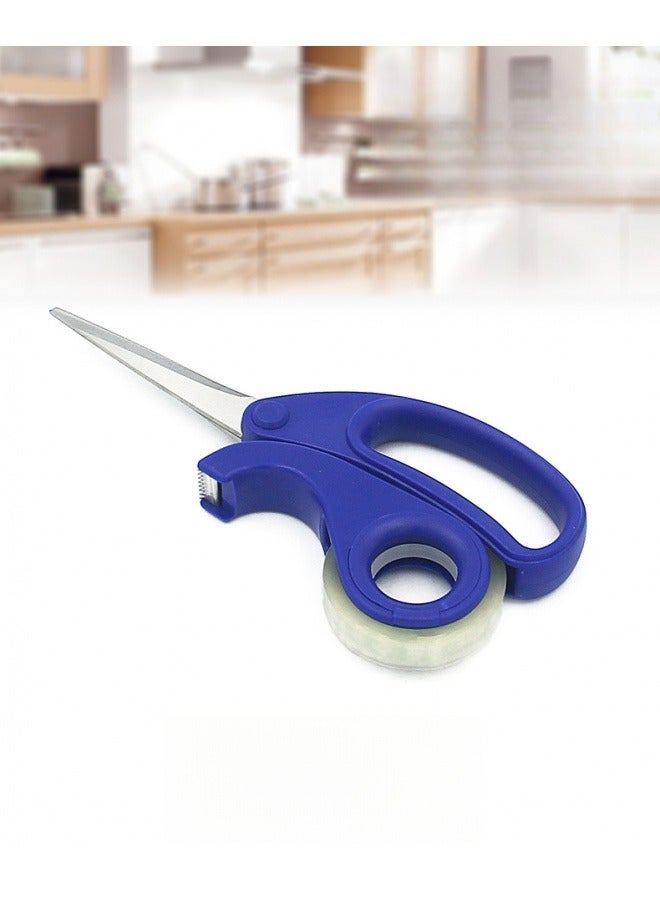 Scissors & Integrated Transparent Tape Dispenser Cutter,Desktop Tape Dispenser for Gift Wrapping ,Office/Home/School Use (Includes 5 Rolls of Tape) - Image 2