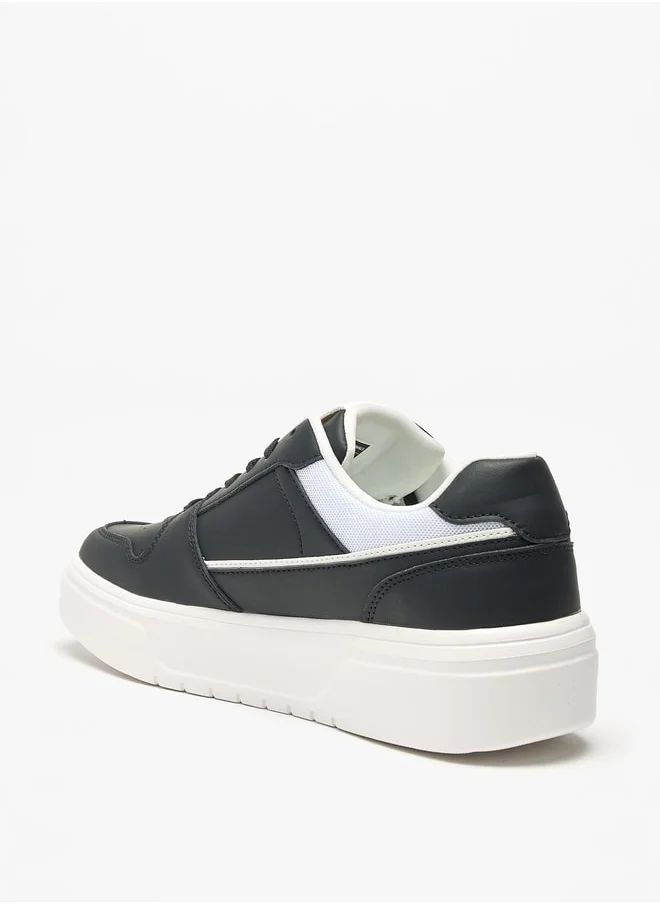 لي كوبر Men's Colourblock Sneakers with Lace-Up Closure