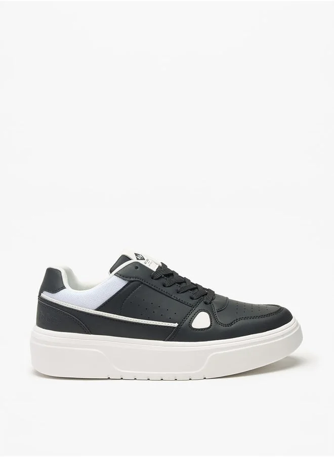 لي كوبر Men's Colourblock Sneakers with Lace-Up Closure