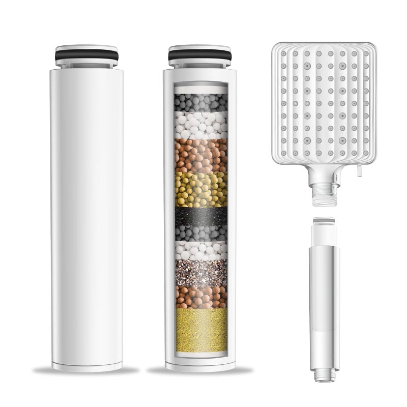 MakeFit Shower Head Filter for Handheld Shower Head, 2 Pack Replacement Water Softener Filters for Hard Water - Remove Chlorine and Harmful Substances to Protect Your Skin & Hair - For Model S6526 - Image 1