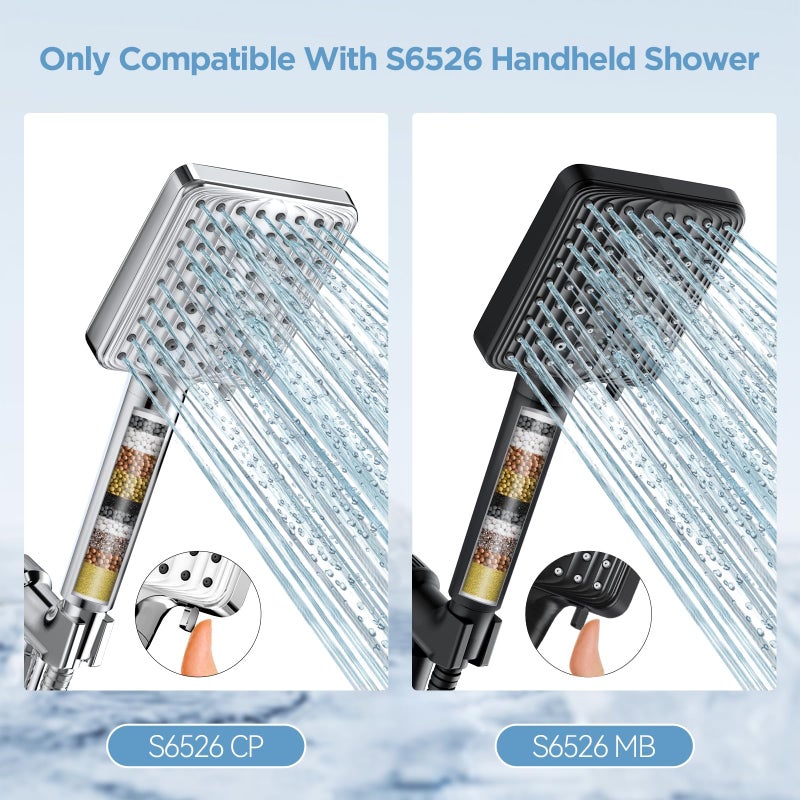 MakeFit Shower Head Filter for Handheld Shower Head, 2 Pack Replacement Water Softener Filters for Hard Water - Remove Chlorine and Harmful Substances to Protect Your Skin & Hair - For Model S6526 - Image 2