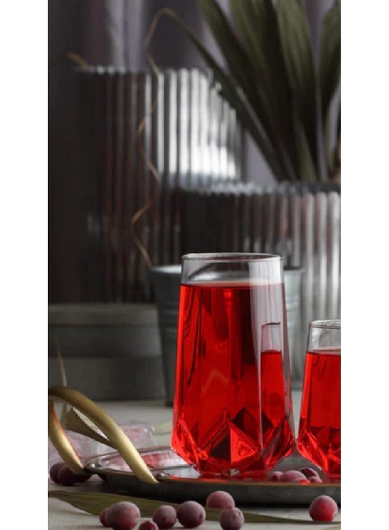 LAV 3 Pieces Valeria Long Drink Tumbler Set 460 Ml - Clear - Image 4